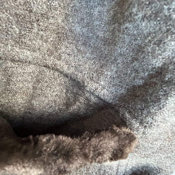 Geiger Collections Womens Brown Pure Wool Fur Trim Cardigan Sweater Coat Size 40 - Picture 4 of 13